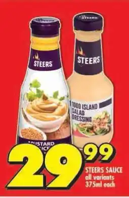 Shoprite Steers sauce all variants offer