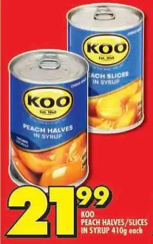 Shoprite Koo peach halves/slices in syrup offer