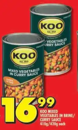 Shoprite Koo mixed vegetables in brine/ curry sauce offer