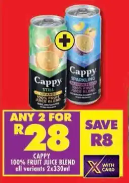 Shoprite Cappy 100% fruit juice blend all variants offer