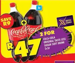 Shoprite Coca-cola original taste less sugar soft drink offer