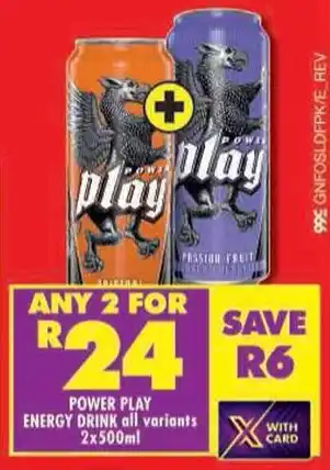 Shoprite Power play energy drink all variants offer