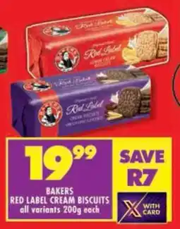 Shoprite Bakers red label cream biscuits all variants offer