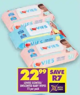 Shoprite Lovies scented/ unscented baby wipes offer