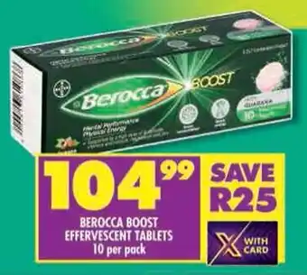 Shoprite Berocca boost effervescent tablets offer