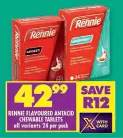 Shoprite Rennie flavoured antacid chewable tablets offer