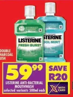 Shoprite Listerine anti-bacterial mouthwash selected variants offer