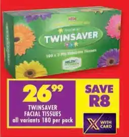 Shoprite Twinsaver facial tissues offer