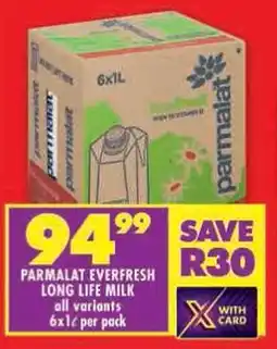 Shoprite Parmalat everfresh long life milk all variants offer