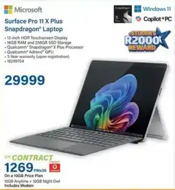 Incredible Connection Microsoft Surface Pro 11 X Plus Snapdragon Laptop offer