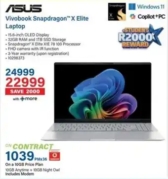 Incredible Connection ASUS Vivobook Snapdragon X Elite Laptop offer