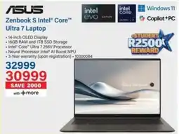 Incredible Connection ASUS Zenbook S Intel Core Ultra 7 Laptop offer