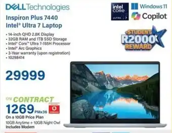 Incredible Connection DELL Technologies Inspiron Plus 7440 Intel Ultra 7 Laptop offer