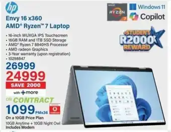 Incredible Connection HP Envy 16 x360 AMD Ryzen 7 Laptop offer