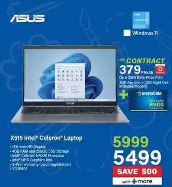 Incredible Connection ASUS X515 Intel Celeron Laptop offer