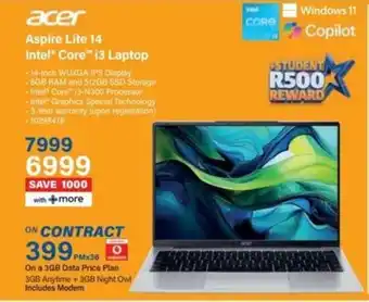 Incredible Connection Acer Aspire Lite 14 Intel Core i3 Laptop offer