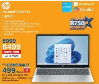 Incredible Connection HP 15s Intel Core i3 Laptop offer