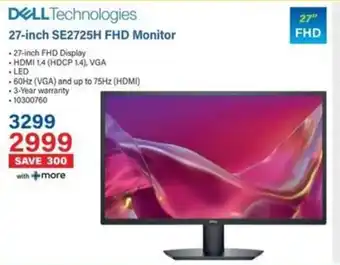 Incredible Connection DELL 27-inch SE2725H FHD Monitor offer