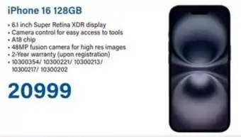 Incredible Connection iPhone 16 128GB offer