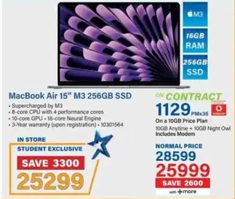 Incredible Connection MacBook Air 15" M3 256GB SSD offer