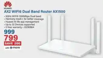 Incredible Connection HUAWEI AX2 WIFI6 Dual Band Router AX1500 offer