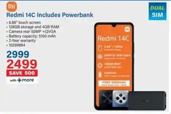 Incredible Connection Redmi 14C Includes Powerbank offer