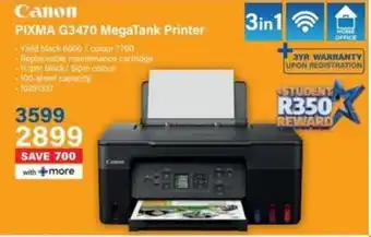 Incredible Connection Canon PIXMA G3470 MegaTank Printer offer