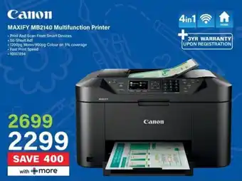 Incredible Connection Canon MAXIFY MB2140 Multifunction Printer offer