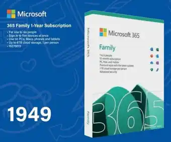 Incredible Connection Microsoft 365 Family 1-Year Subscription offer