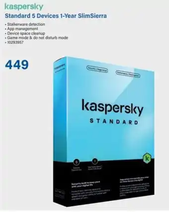 Incredible Connection Kaspersky Standard 5 Devices 1-Year SlimSierra offer