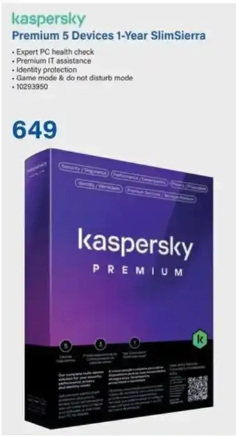 Incredible Connection Kaspersky Premium 5 Devices 1-Year SlimSierra offer