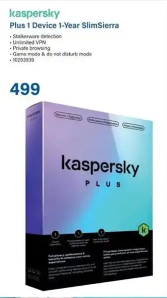 Incredible Connection Kaspersky Plus 1 Device 1-Year SlimSierra offer