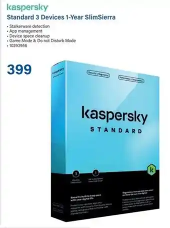 Incredible Connection Kaspersky Standard 3 Devices 1-Year SlimSierra offer