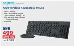 Incredible Connection Rapoo X260 Wireless Keyboard & Mouse offer