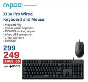 Incredible Connection Rapoo X130 Pro Wired Keyboard and Mouse offer