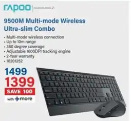 Incredible Connection Rapoo 9500M Multi-mode Wireless Ultra-slim Combo offer