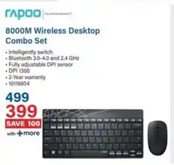 Incredible Connection Rapoo 8000M Wireless Desktop Combo Set offer