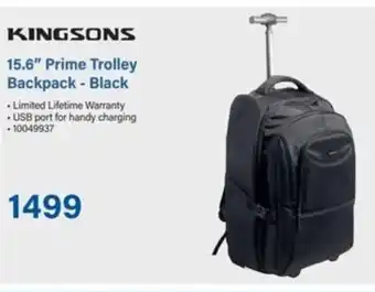 Incredible Connection KINGSONS 15.6" Prime Trolley Backpack - Black offer