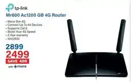 Incredible Connection Tp-link Mr600 Ac1200 GB 4G Router offer