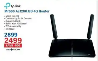 Incredible Connection Tp-link Mr600 Ac1200 GB 4G Router offer