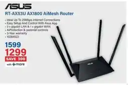 Incredible Connection ASUS RT-AX53U AX1800 AiMesh Router offer