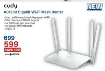 Incredible Connection Cudy AC1200 Gigabit Wi-Fi Mesh Router offer