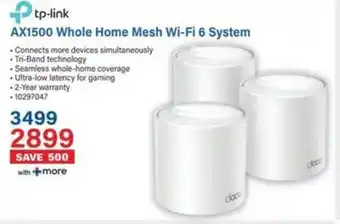 Incredible Connection Tp-link AX1500 Whole Home Mesh Wi-Fi 6 System offer