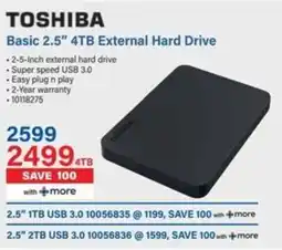 Incredible Connection TOSHIBA Basic 2.5" 4TB External Hard Drive offer