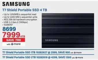 Incredible Connection SAMSUNG T7 Shield Portable SSD 4 TB offer