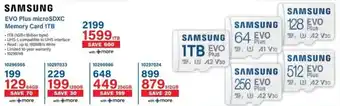 Incredible Connection SAMSUNG EVO Plus microSDXC Memory Card 1TB offer