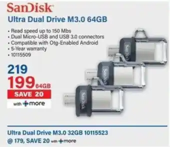 Incredible Connection SanDisk Ultra Dual Drive M3.0 64GB offer