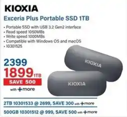 Incredible Connection KIOXIA Exceria Plus Portable SSD 1TB offer