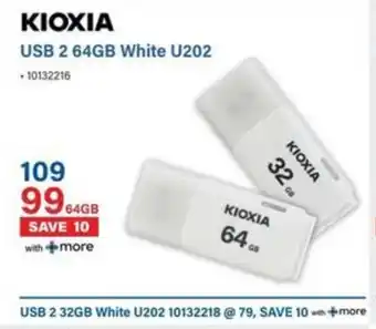 Incredible Connection KIOXIA USB 2 64GB White U202 offer