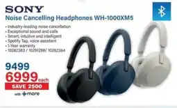 Incredible Connection SONY Noise Cancelling Headphones WH-1000XM5 offer